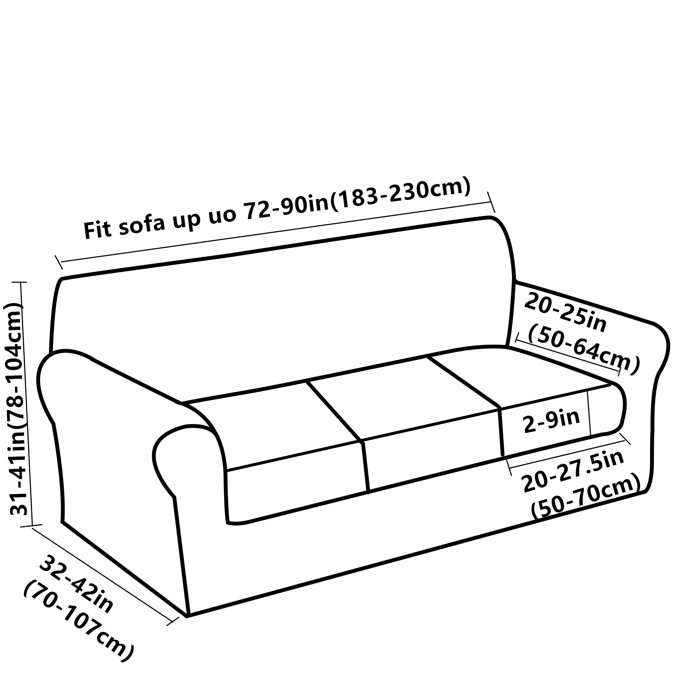 Wildon Home® Stretch 3Seat Sofa Cover Couch Cover For Living Room